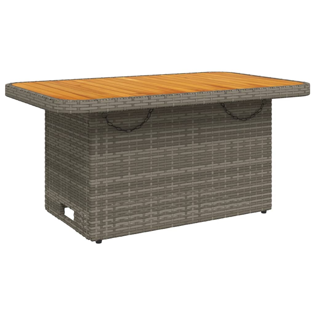 Vidaxl tuintafel 90x55x71 cm poly rattan en acaciahout grijs