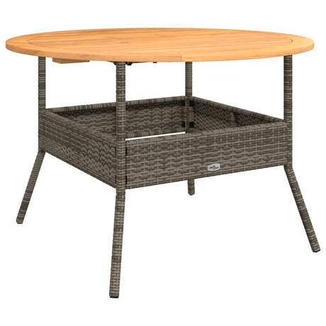 Vidaxl tuintafel met acaciahouten blad ø110x71 cm poly rattan grijs