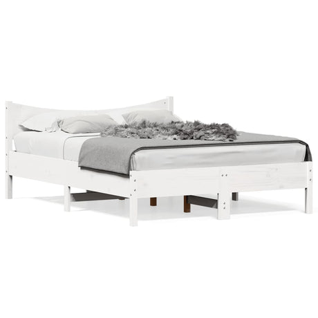 Vidaxl bedframe zonder matras massief grenenhout wit 140x190 cm
