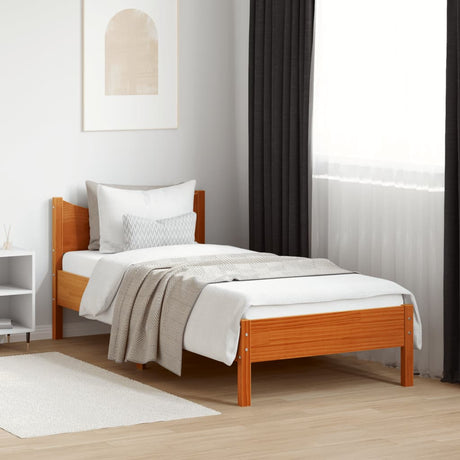 Vidaxl bedframe zonder matras massief grenenhout wasbruin 90x190 cm