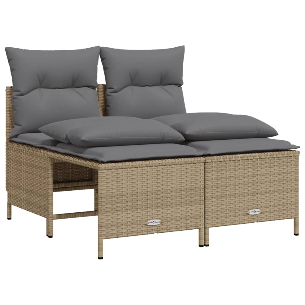 Vidaxl 4-delige loungeset met kussens poly rattan beige