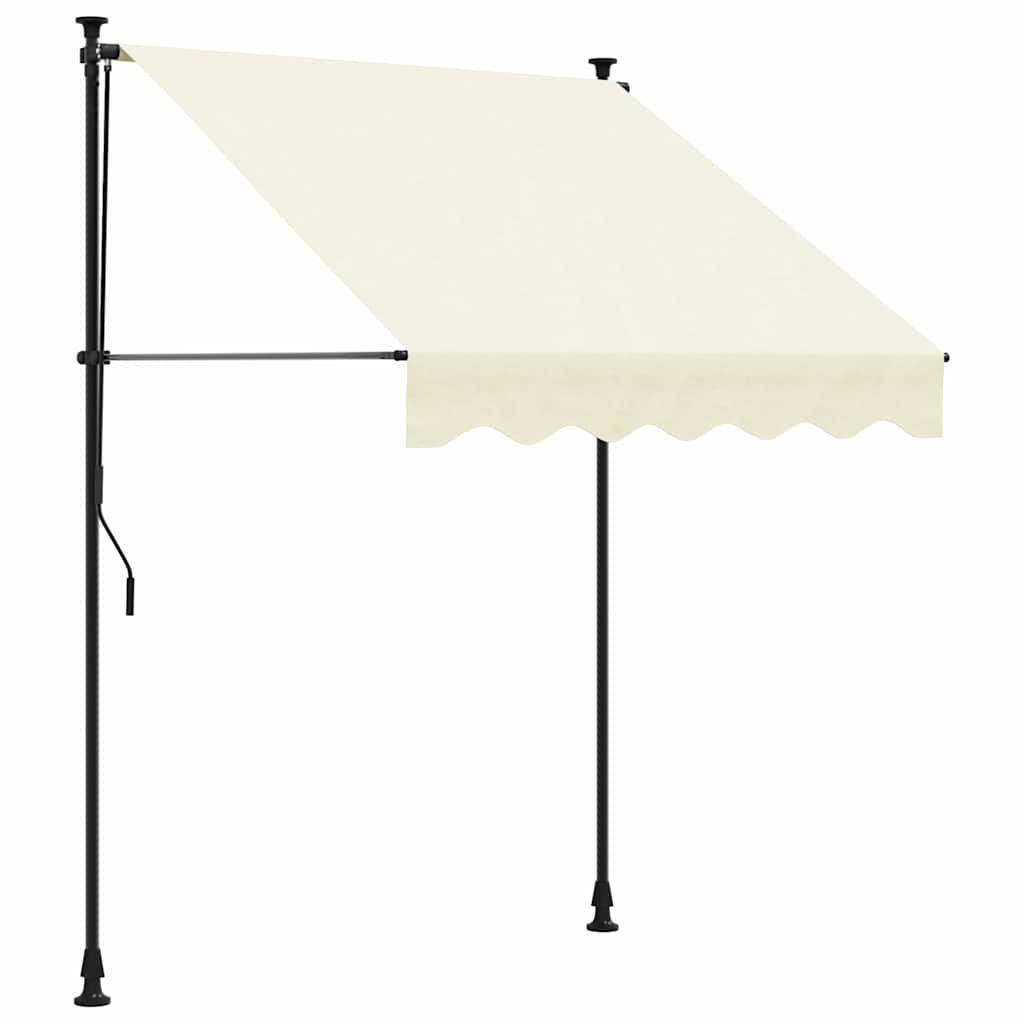 Vidaxx udtrækbart fortelt 200x115 cm stof og stål cremefarvet