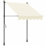 Vidaxx udtrækbart fortelt 200x115 cm stof og stål cremefarvet