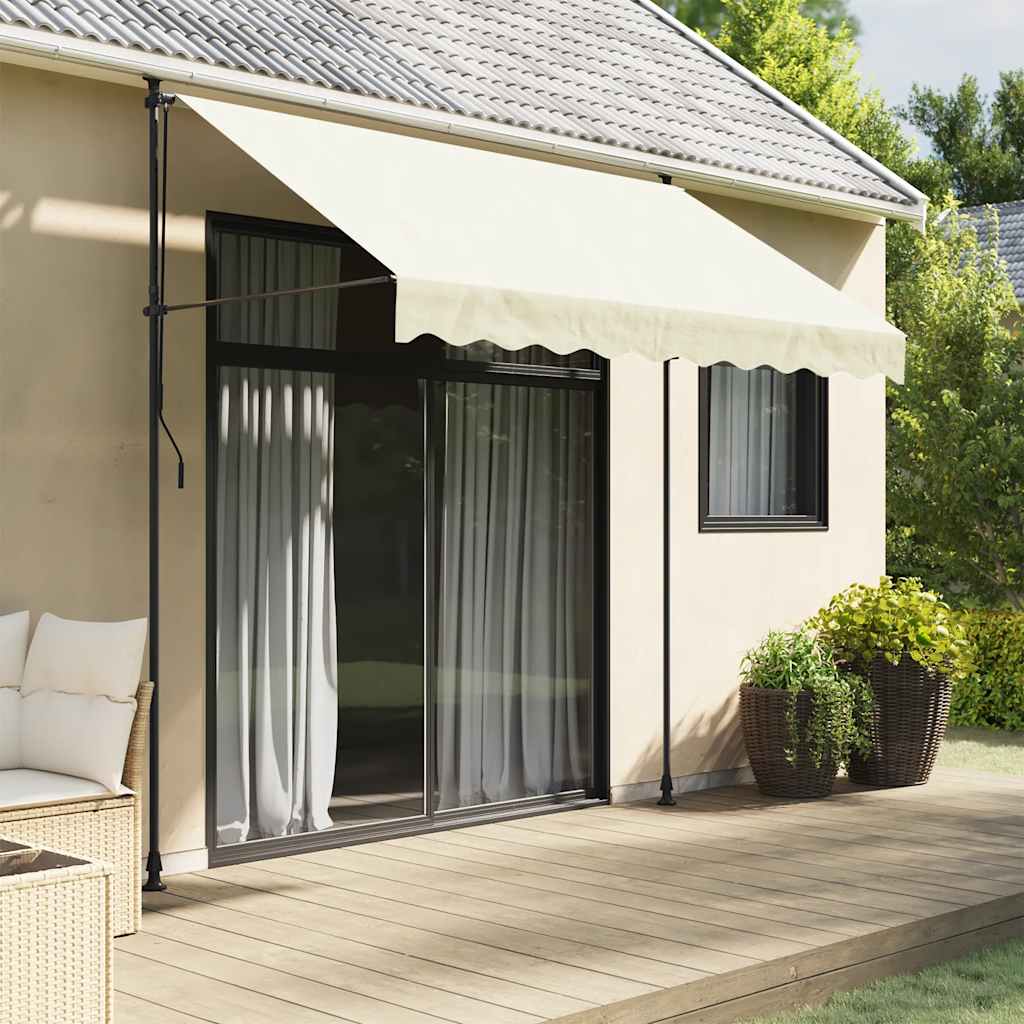 Vidaxx udtrækbart fortelt 300x150 cm stof og stål cremefarvet
