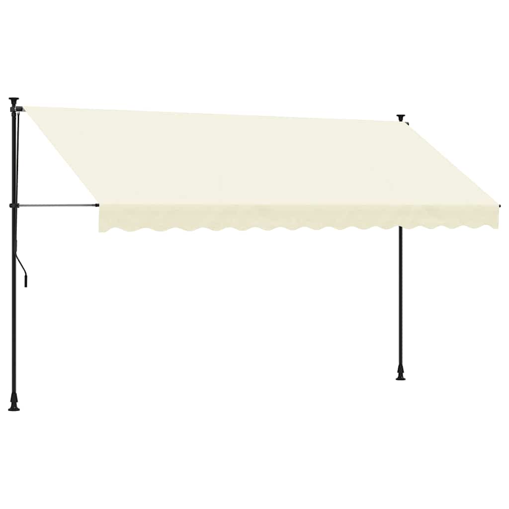 Vidaxx udtrækbart fortelt 350x150 cm stof og stål cremefarvet