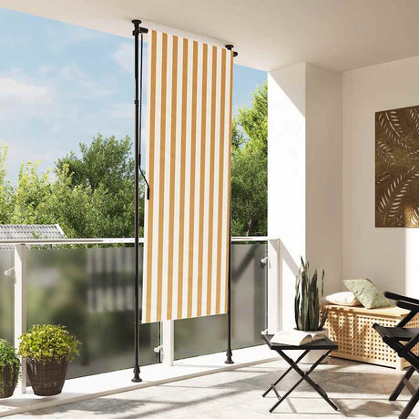 Vidaxxl udendørs rullegardin 120x270 cm stof og stål orange og hvid