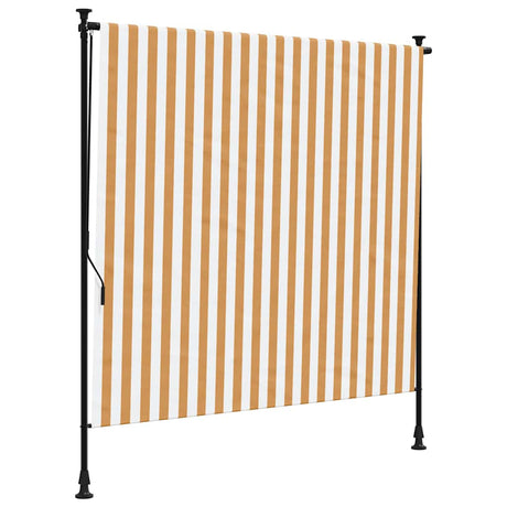 Vidaxxl udendørs rullegardin 150x270 cm stof og stål orange og hvid