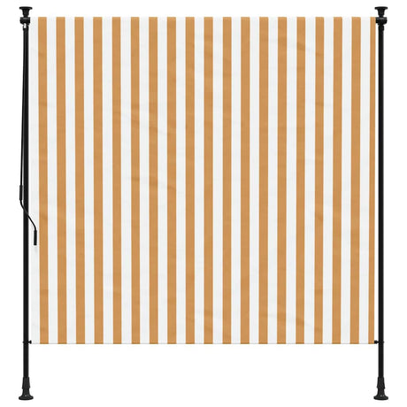 Vidaxxl udendørs rullegardin 150x270 cm stof og stål orange og hvid