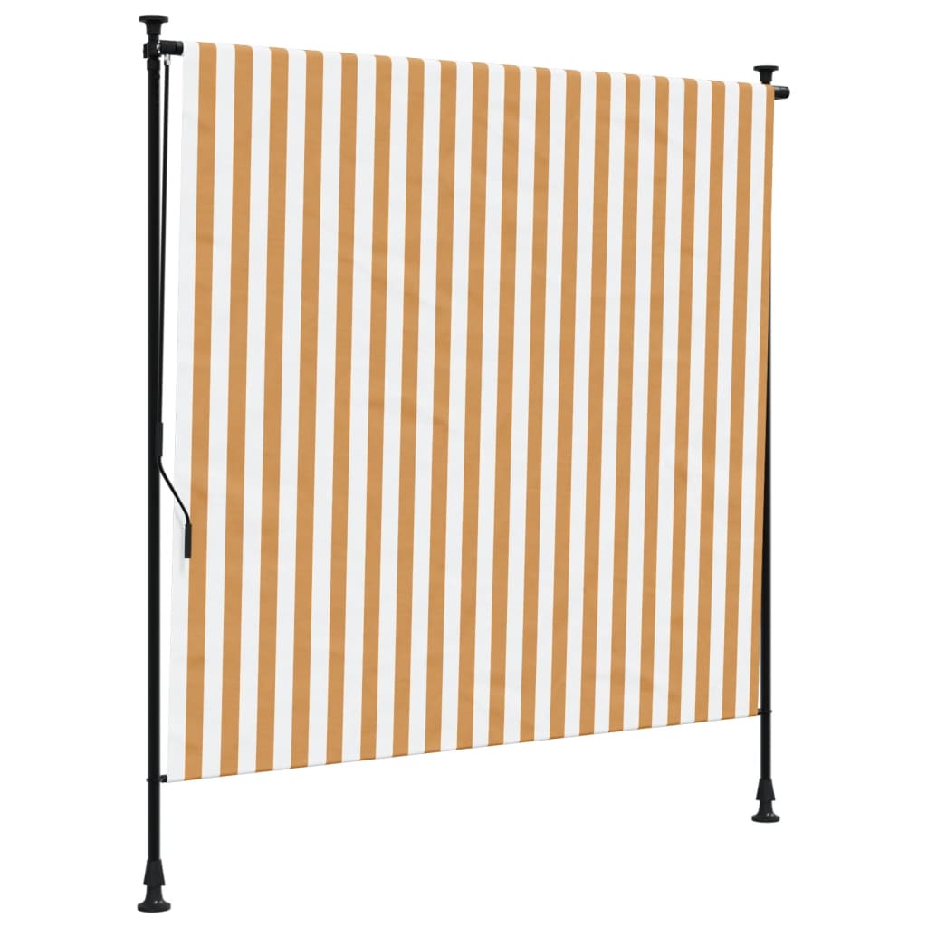 Vidaxxl udendørs rullegardin 200x270 cm stof og stål orange og hvid