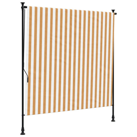 Vidaxxl udendørs rullegardin 200x270 cm stof og stål orange og hvid