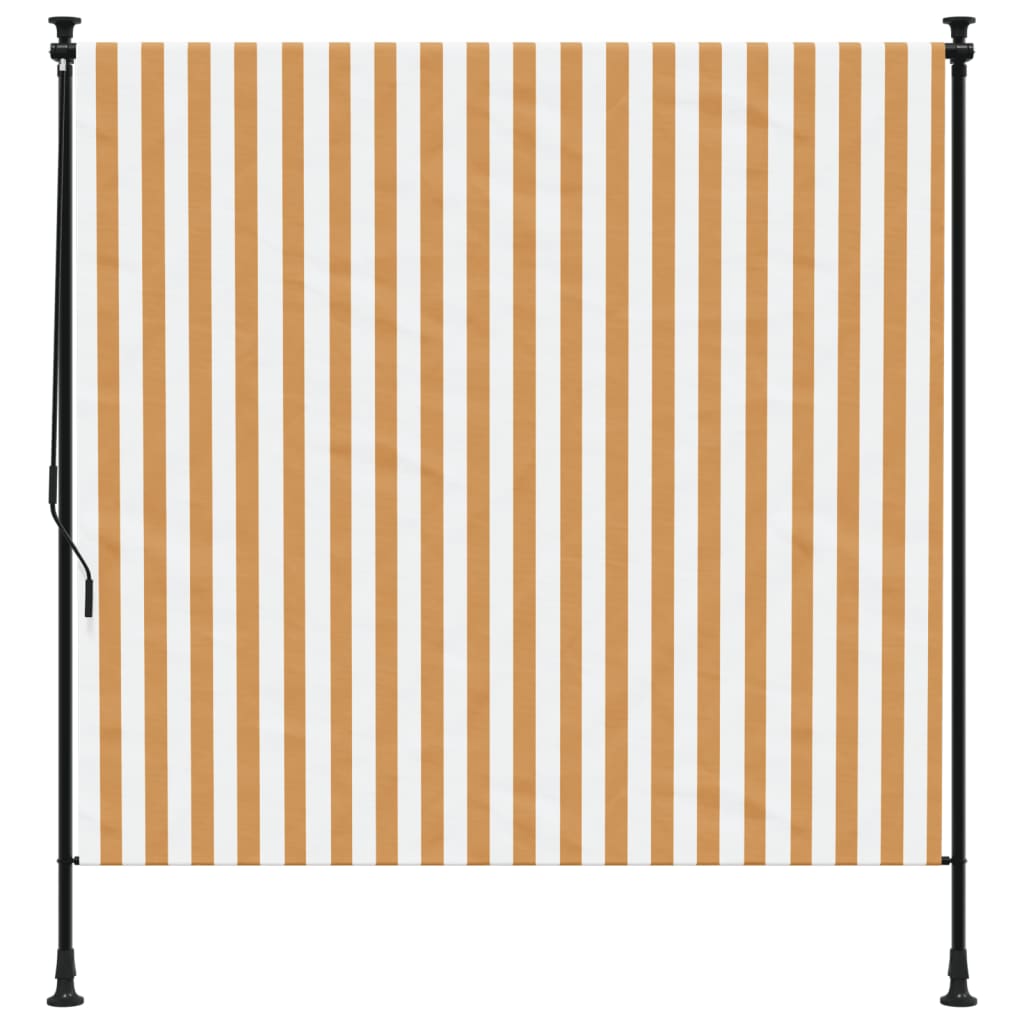 Vidaxxl udendørs rullegardin 200x270 cm stof og stål orange og hvid
