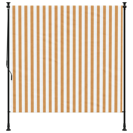 Vidaxxl udendørs rullegardin 200x270 cm stof og stål orange og hvid