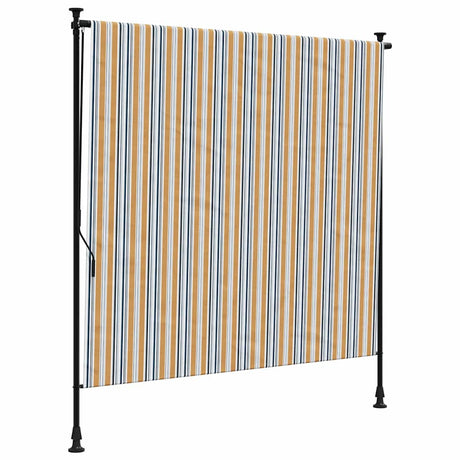 Vidaxxl udendørs rullegardin 150x270 cm stof og stål gul og hvid