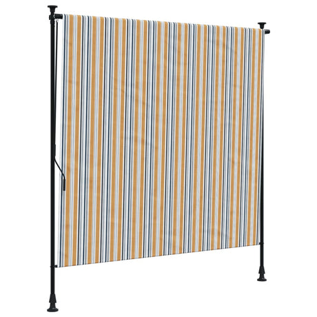Vidaxxl udendørs rullegardin 200x270 cm stof og stål gul og hvid