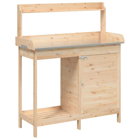 Vidaxx pottebord med skab 110,5x45x124,5 cm massivt fyrretræ