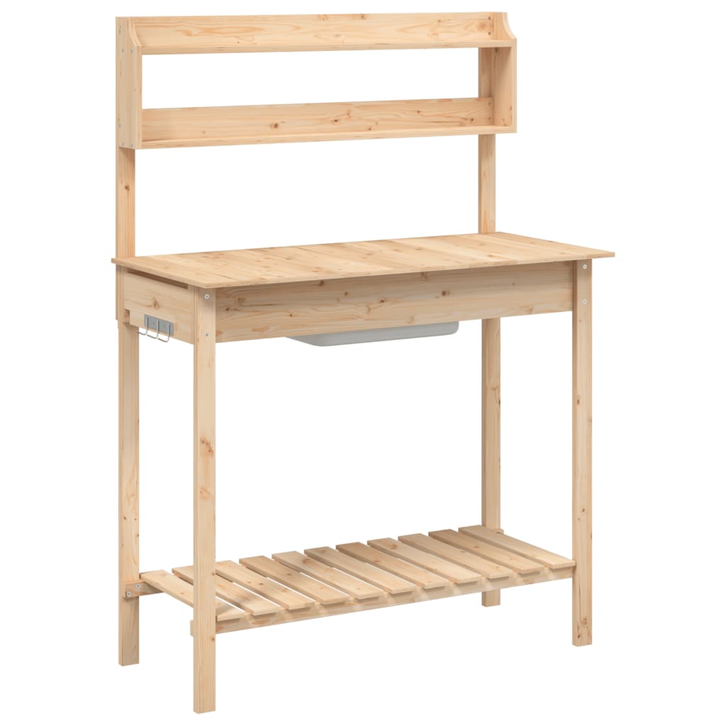 Vidaxx pottebord med vask 147,5x44x139,5 cm massivt fyrretræ