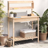 Vidaxx pottebord med vask 147,5x44x139,5 cm massivt fyrretræ