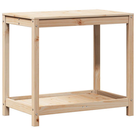 Vidaxx pottebord med hylde 82,5x50x75 cm massivt fyrretræ