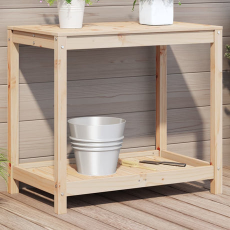 Vidaxx pottebord med hylde 82,5x50x75 cm massivt fyrretræ