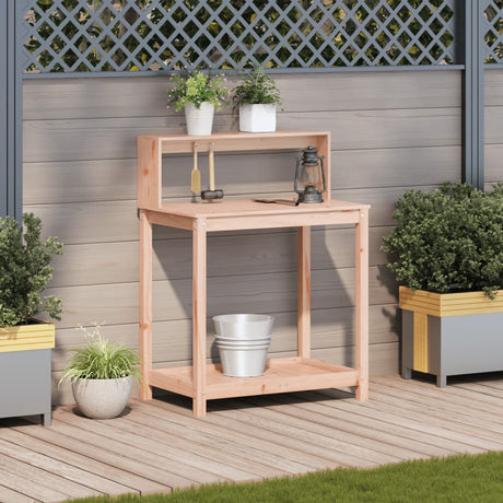 Vidaxx pottebord med hylder 82,5x50x109,5 cm massivt Douglas træ