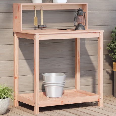 Vidaxx pottebord med hylder 82,5x50x109,5 cm massivt Douglas træ