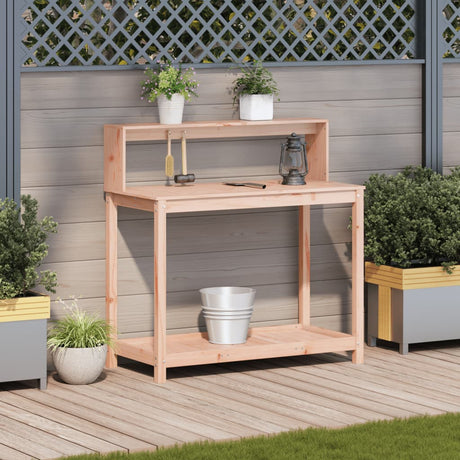 VidaXL pottebord med hylder 108x50x109,5 cm massivt Douglas træ