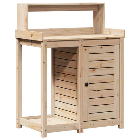Vidaxx pottebord med hylder 82,5x50x109,5 cm massivt fyrretræ
