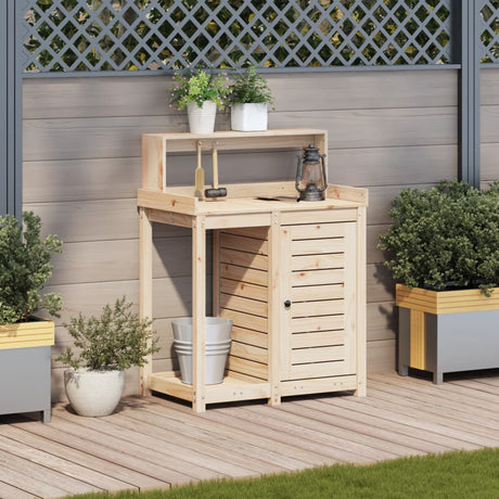 Vidaxx pottebord med hylder 82,5x50x109,5 cm massivt fyrretræ