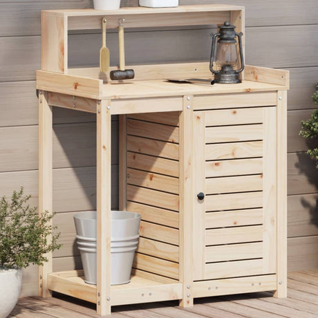 Vidaxx pottebord med hylder 82,5x50x109,5 cm massivt fyrretræ