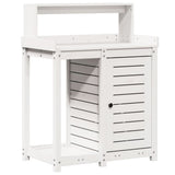 Vidaxx pottebord med hylder 82,5x50x109,5 cm massiv fyrretræ hvid