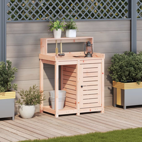 Vidaxx pottebord med hylder 82,5x50x109,5 cm massivt Douglas træ