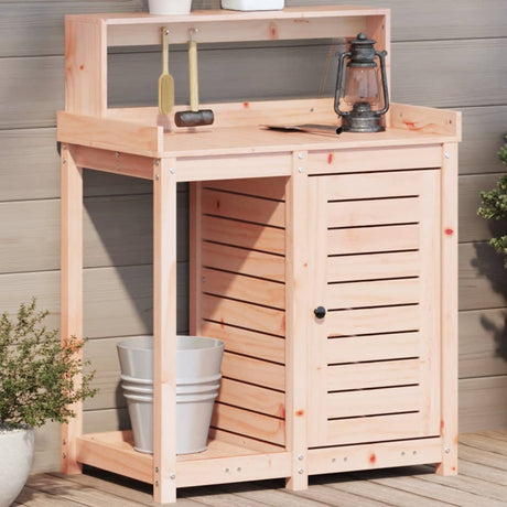 Vidaxx pottebord med hylder 82,5x50x109,5 cm massivt Douglas træ