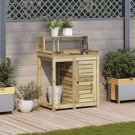 Vidaxx pottebord med hylder 82,5x50x109,5 cm imprægneret træ