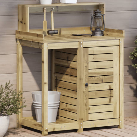 Vidaxx pottebord med hylder 82,5x50x109,5 cm imprægneret træ