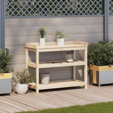 Vidaxx pottebord med hylder 108x45x86,5 cm massivt fyrretræ