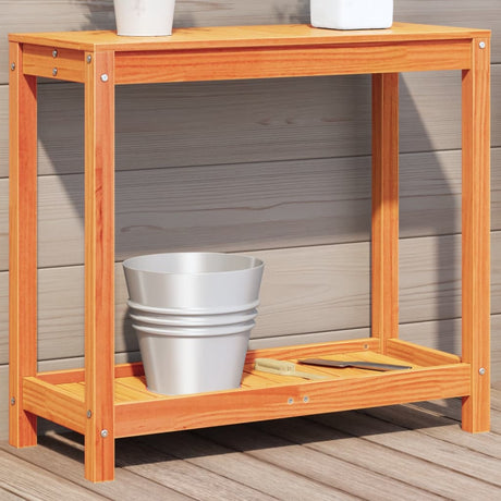 Vidaxx pottebord med hylde 82,5x35x75 cm massiv fyrretræ, vask brun