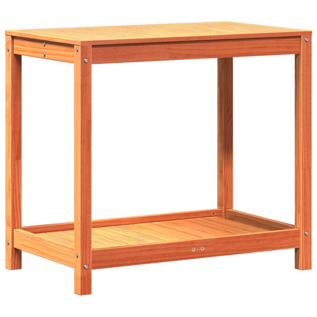 Vidaxx pottebord med hylde 82,5x50x75 cm massiv fyrretræ, vask brun