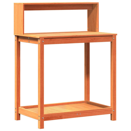 Vidaxx pottebord med hylder 82,5x50x109,5 cm fyrretræ brun