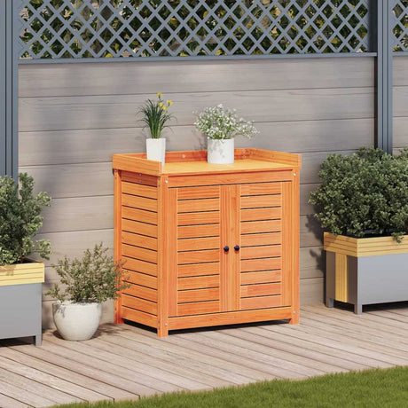 Vidaxx pottebord med hylder 82,5x50x86,5 cm fyrretræ brun