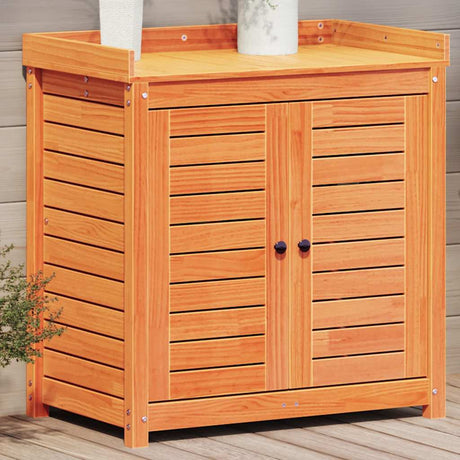 Vidaxx pottebord med hylder 82,5x50x86,5 cm fyrretræ brun
