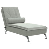 Vidaxl massage chaise longue met bolster fluweel lichtgrijs