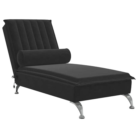 Vidaxl massage chaise longue met bolster fluweel zwart