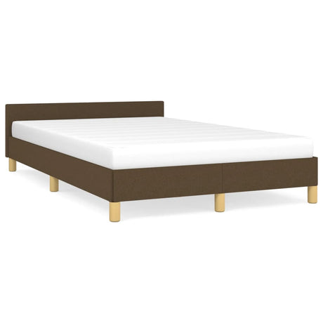 Vidaxl bedframe zonder matras 120x190 cm stof donkerbruin