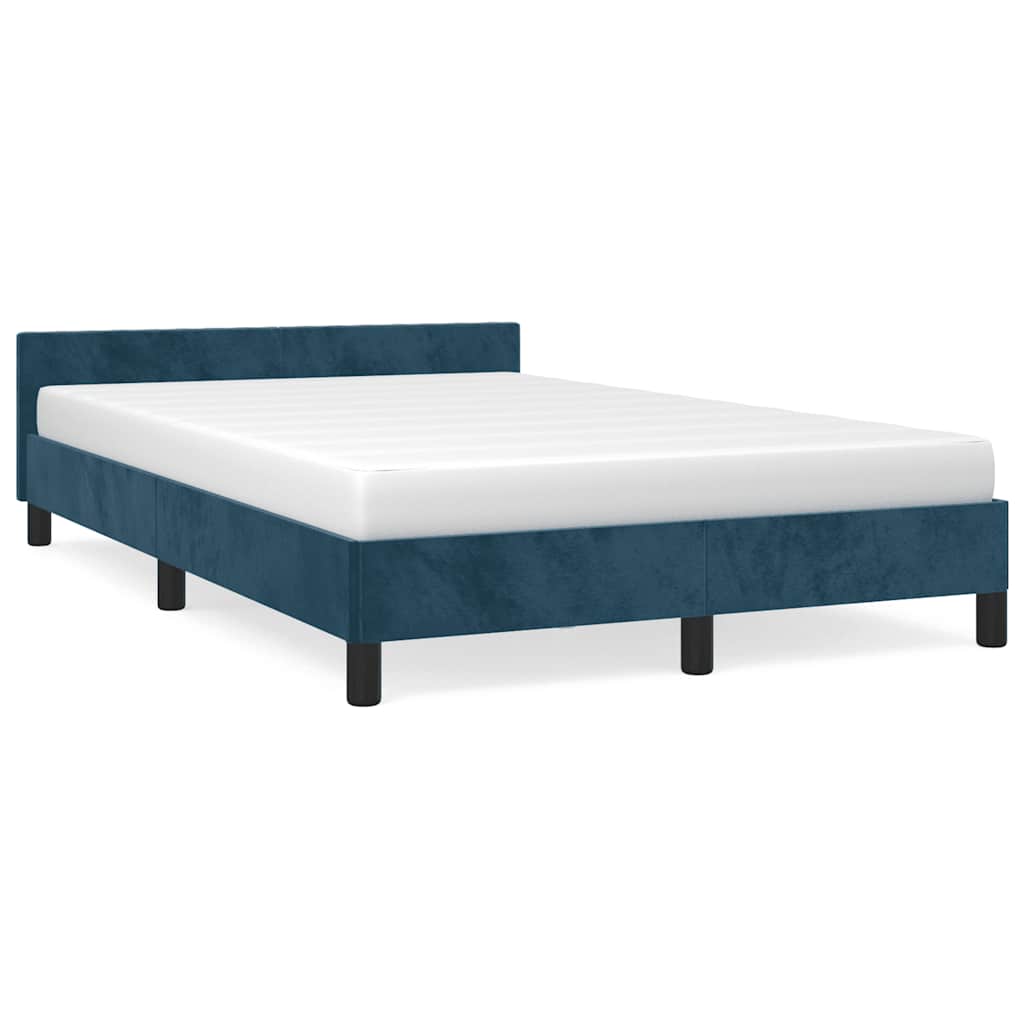 Vidaxl bedframe zonder matras 120x190 cm fluweel donkerblauw