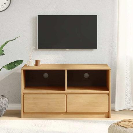 Vidaxl tv-meubel sauda 99x43x55 cm massief grenenhout eikenkleurig