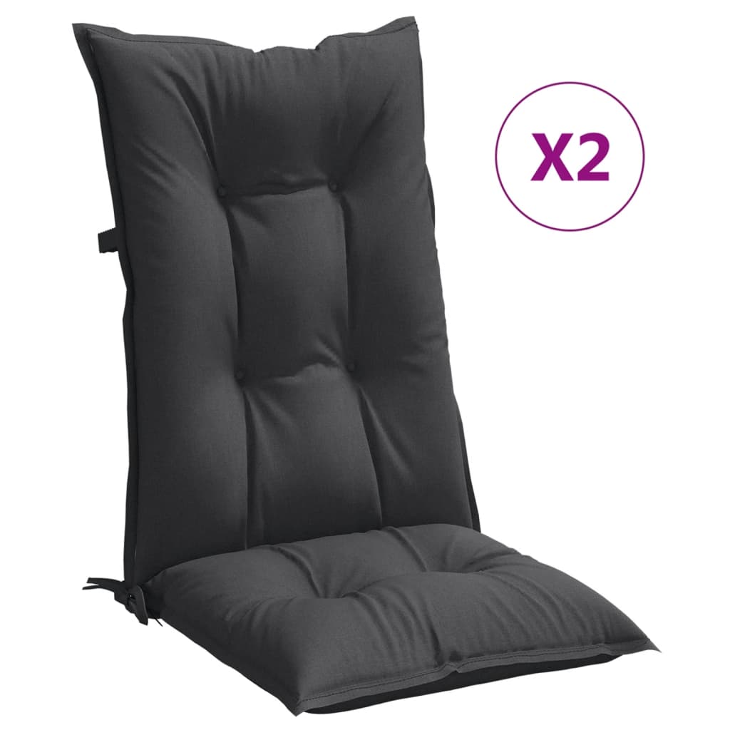 VidaXL stolehynder 2 stk høj ryg 120x50x7 cm stof blandet antracit
