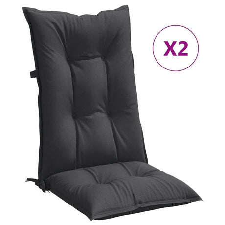 VidaXL stolehynder 2 stk høj ryg 120x50x7 cm stof blandet antracit