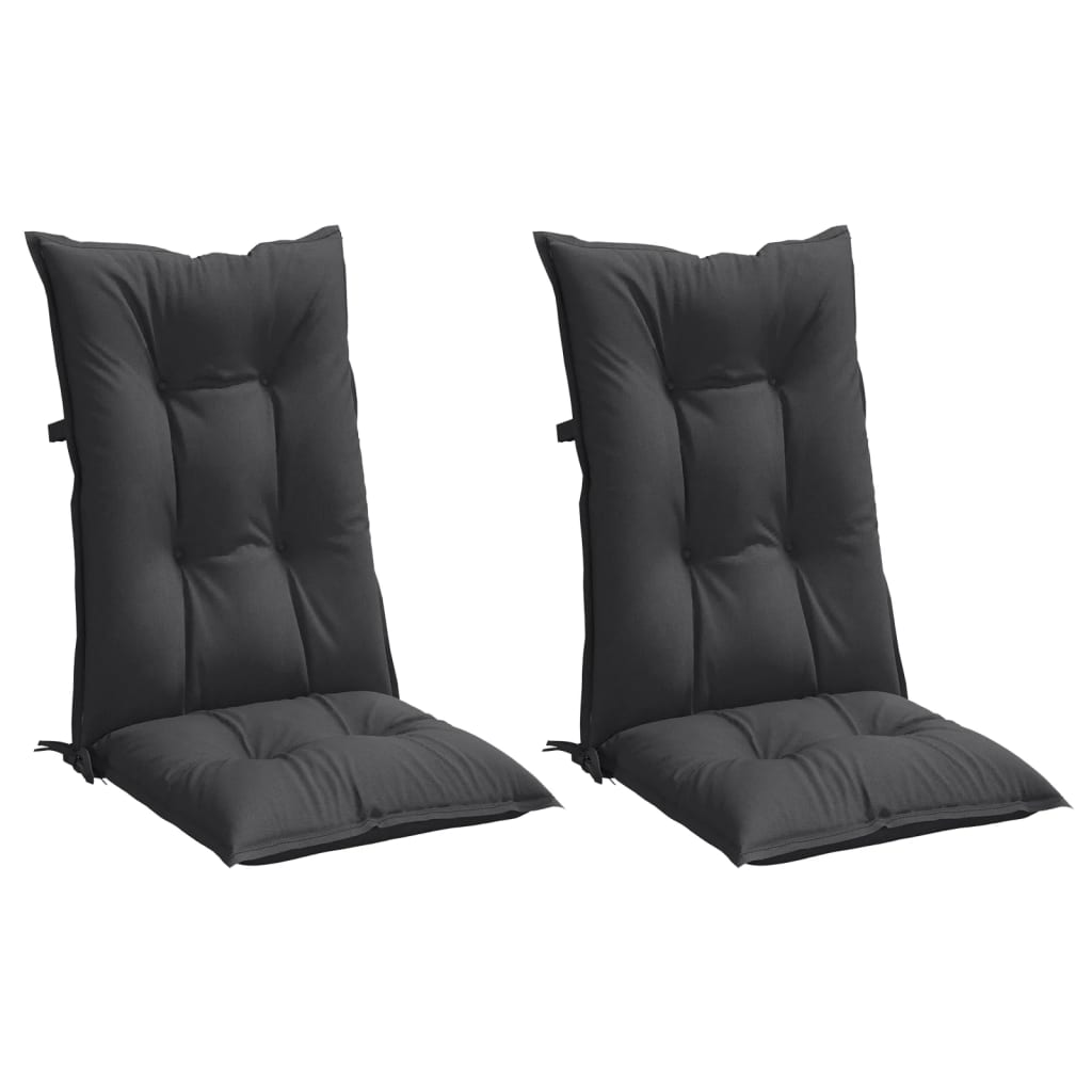 VidaXL stolehynder 2 stk høj ryg 120x50x7 cm stof blandet antracit