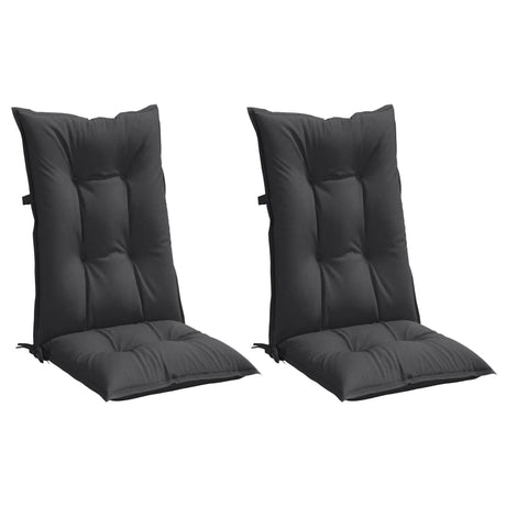 VidaXL stolehynder 2 stk høj ryg 120x50x7 cm stof blandet antracit