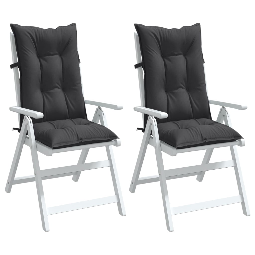 VidaXL stolehynder 2 stk høj ryg 120x50x7 cm stof blandet antracit